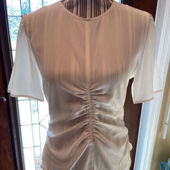 Rag & Bone Runched Ruffle Off White Blouse size 6 - Picture 10 of 15